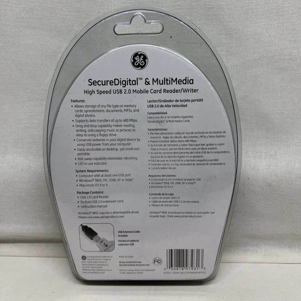 GE USB 2.0 Memory Card Reader SD Secure Digital MMC Multimedia 97931
